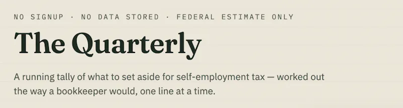 The Quarterly — Freelancer Tax Ledger screenshot 1