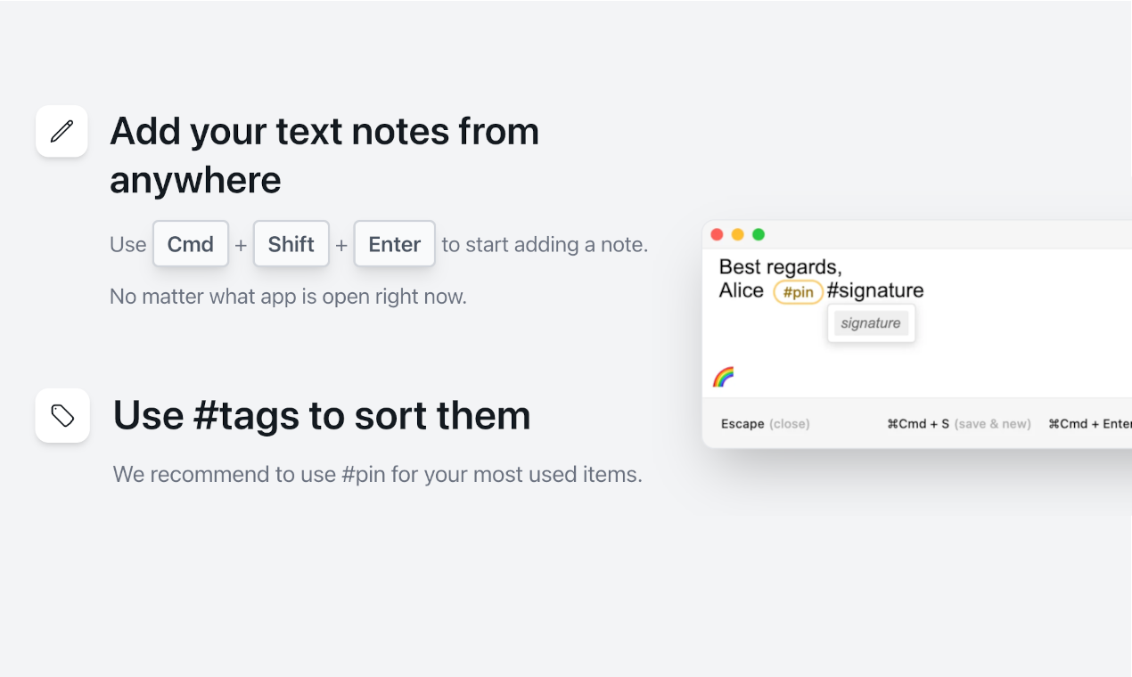 Jot & plakken - Toetsenbordgerichte desktop-app voor snelle notities en plakken media 3