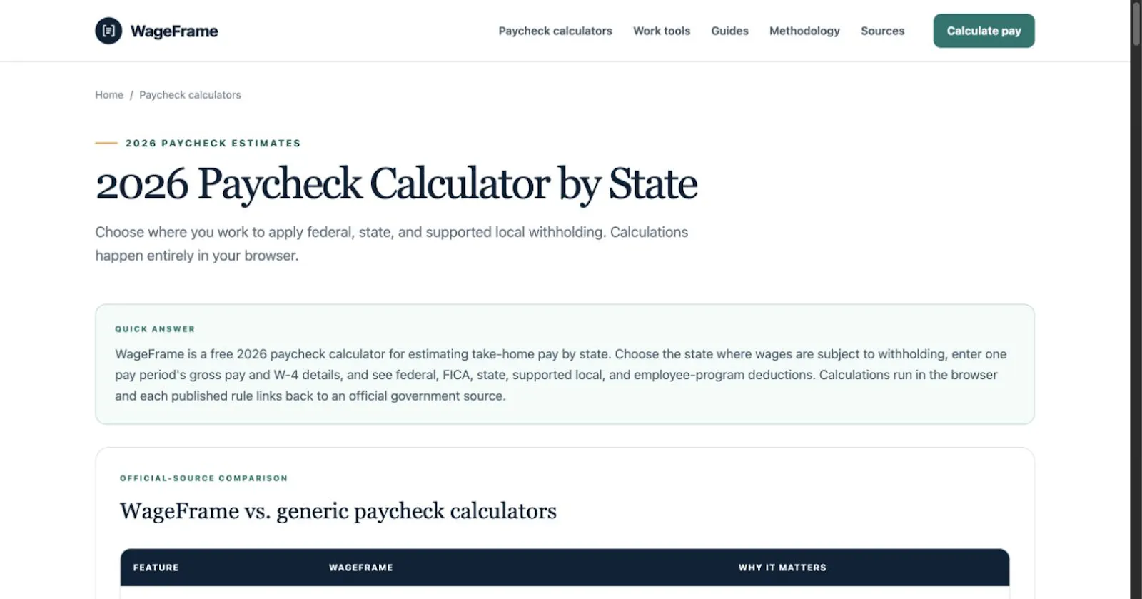 WageFrame screenshot 2