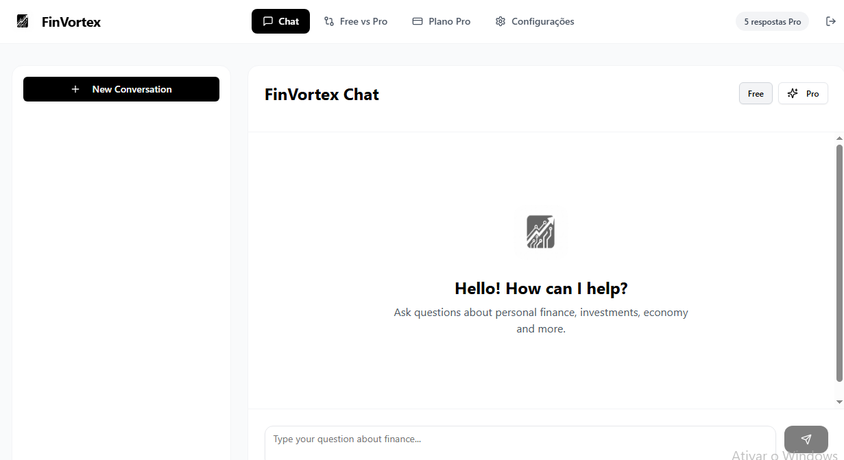 FinVortex - Main product screenshot demonstrating key features and user interface