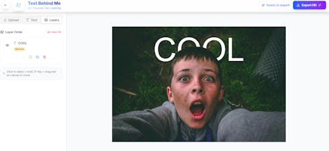 Text behind me gallery image