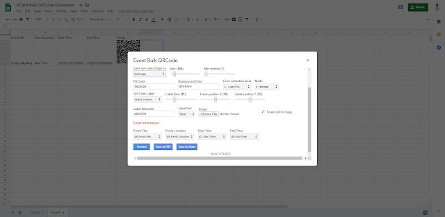 VCard Event Bulk QR Code Generator gallery image