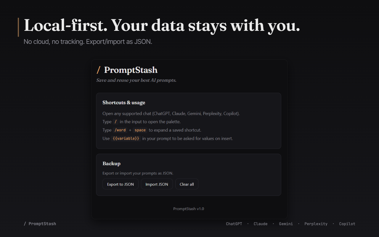 PromptStash — AI Prompt Manager gallery image