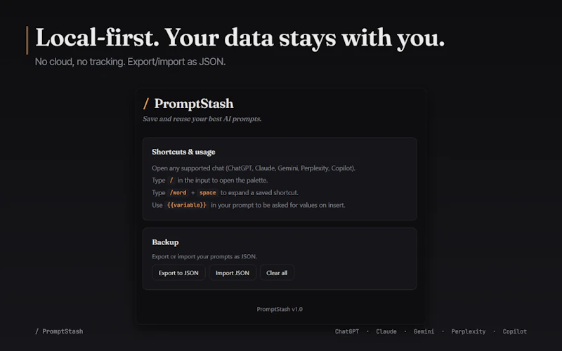 PromptStash — AI Prompt Manager screenshot 4