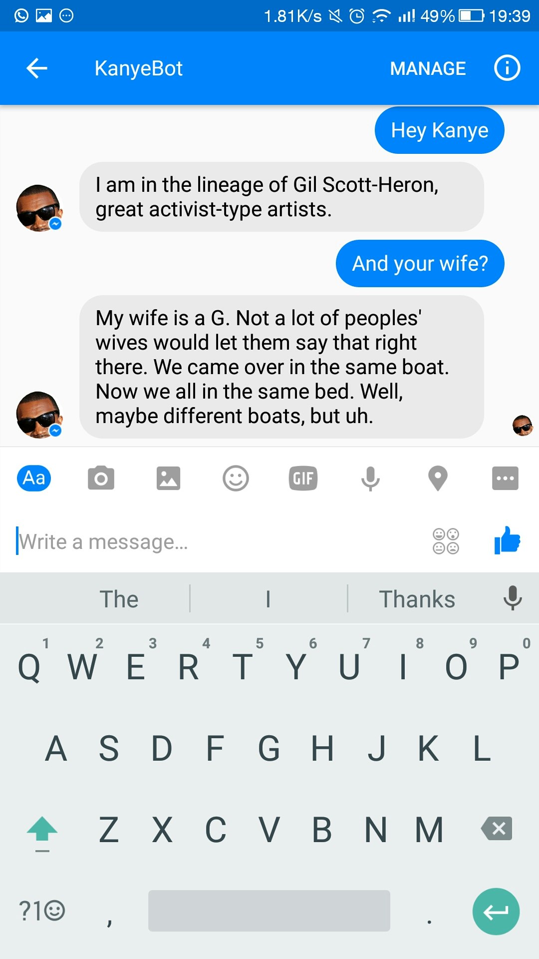 KanyeBot gallery image