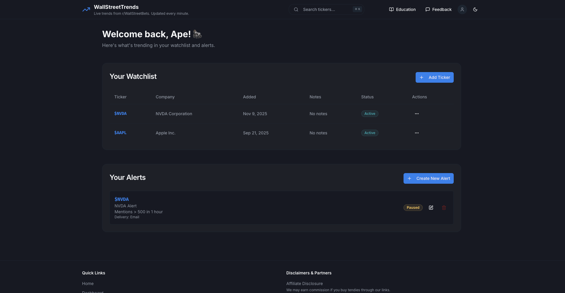 WallStreetTrends - Screenshot 5 showing product features and functionality