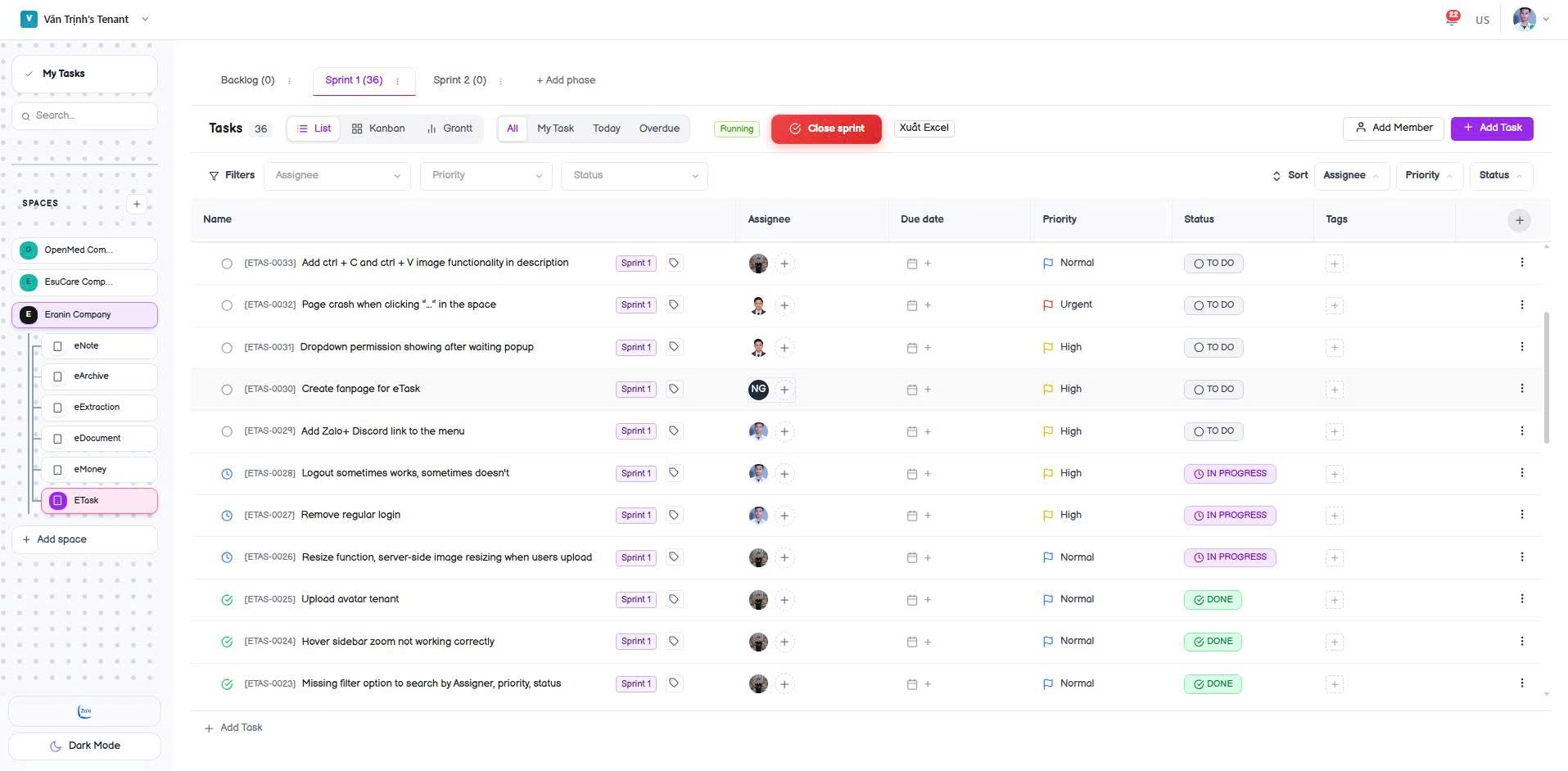 eTask - Screenshot 3 showing product features and functionality