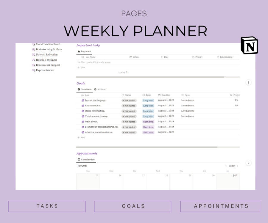 Notion TDAH Life Planner media 5