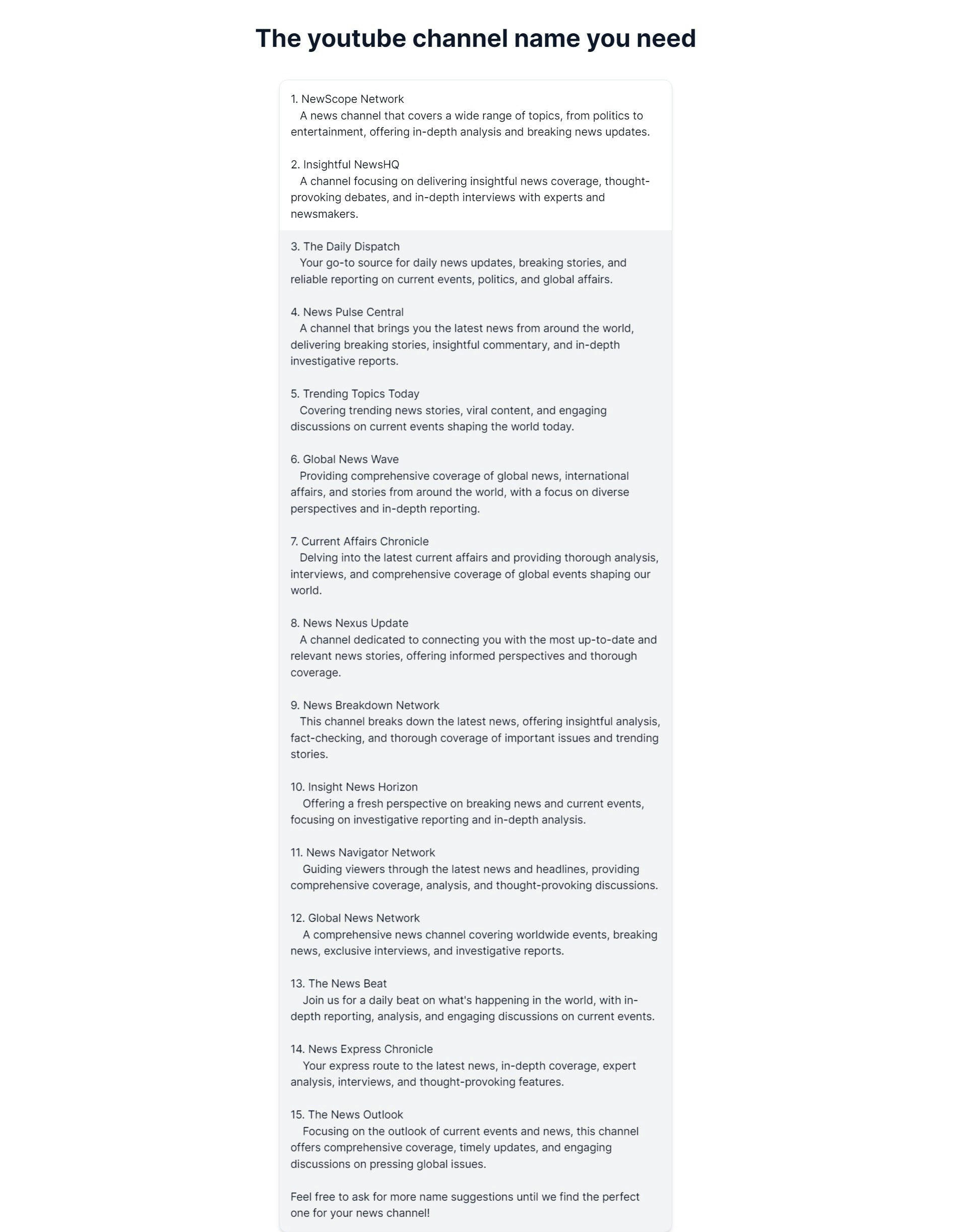 AI Name Generator gallery image