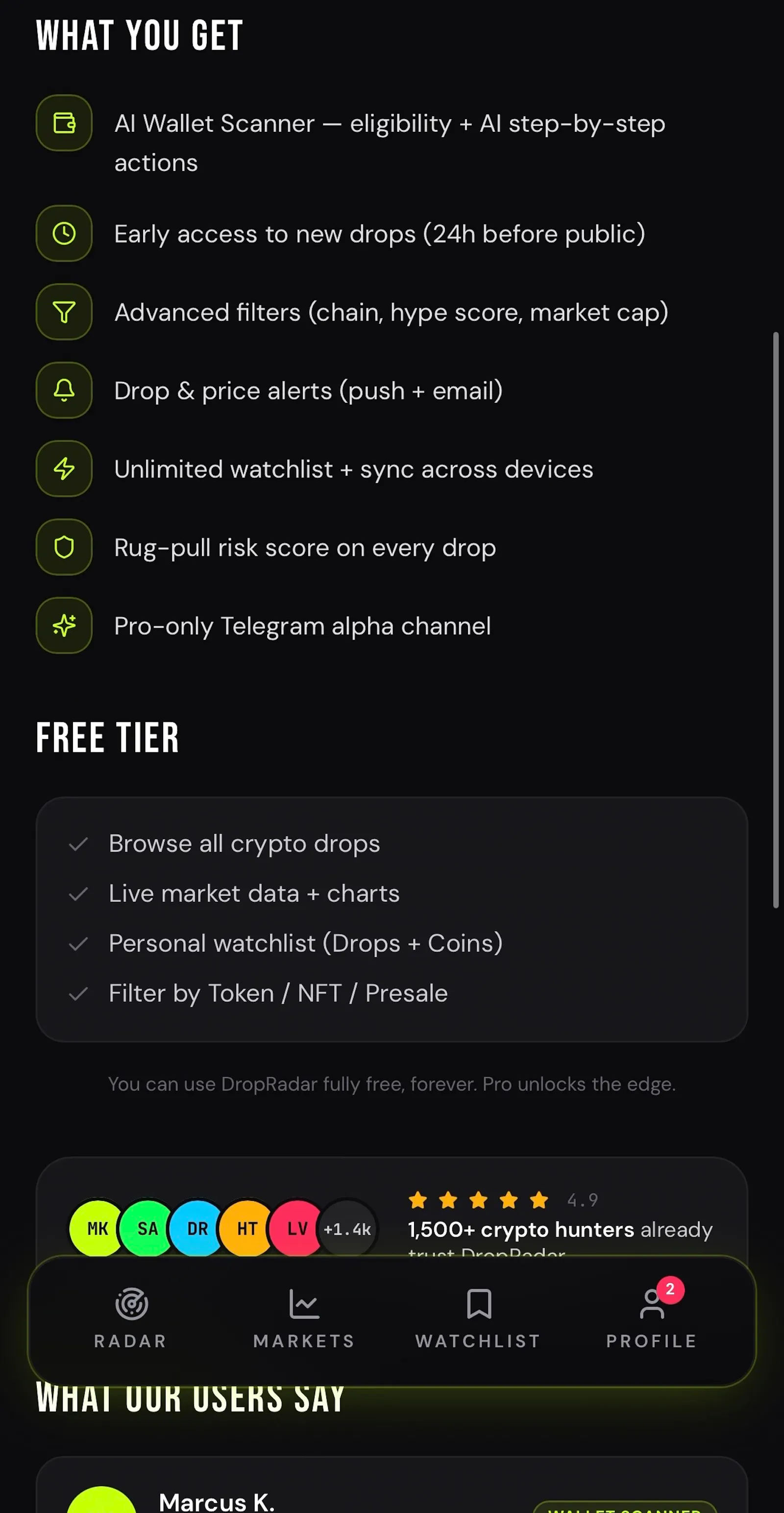 DropRadar screenshot 2