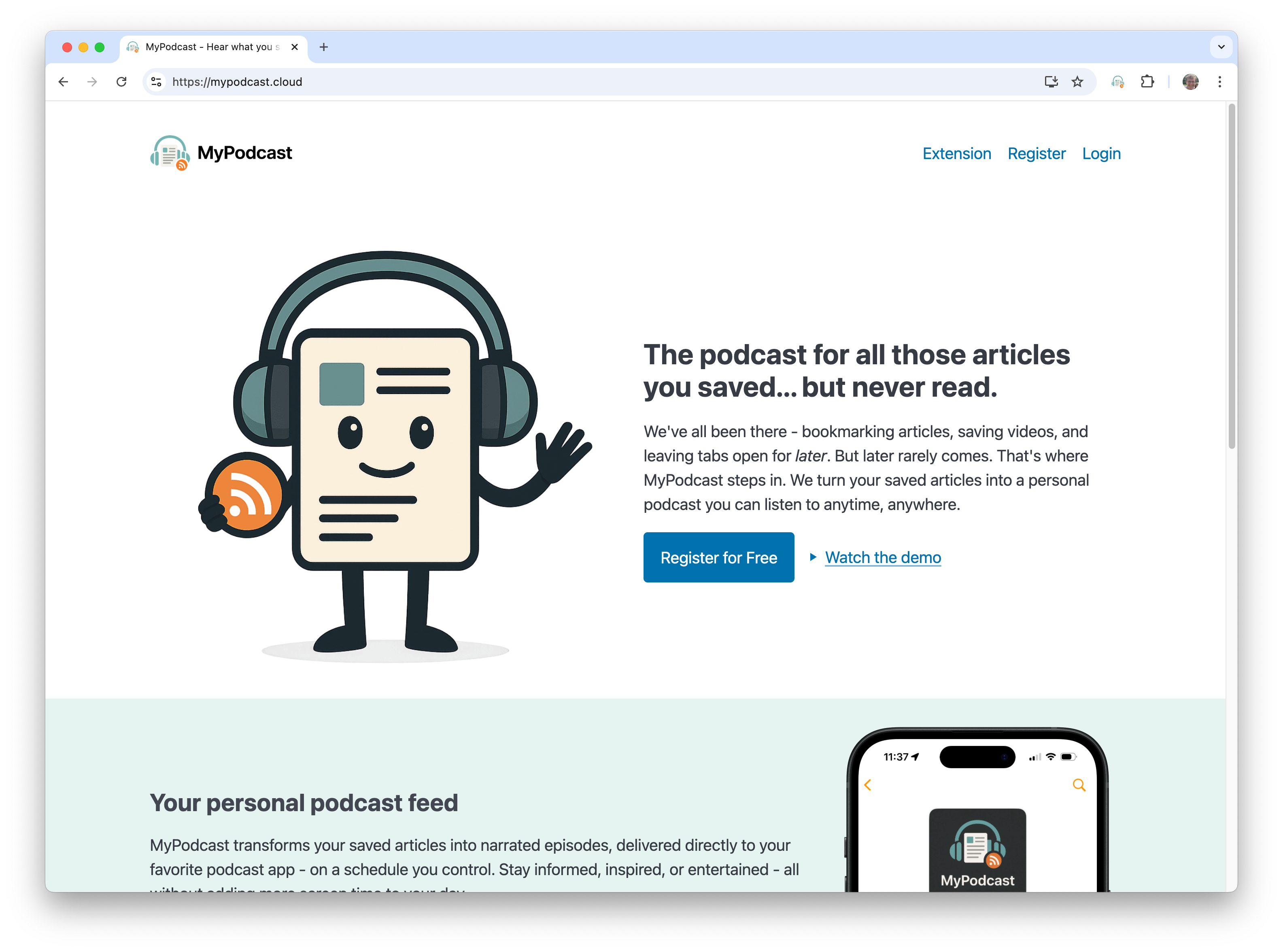 MyPodcast - Hear what you save media 2
