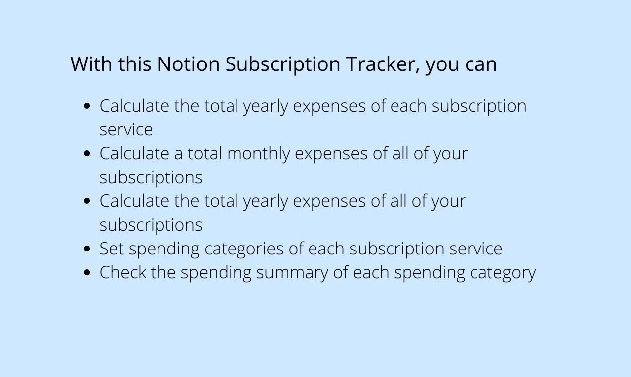 Notion Subscription Tracker gallery image