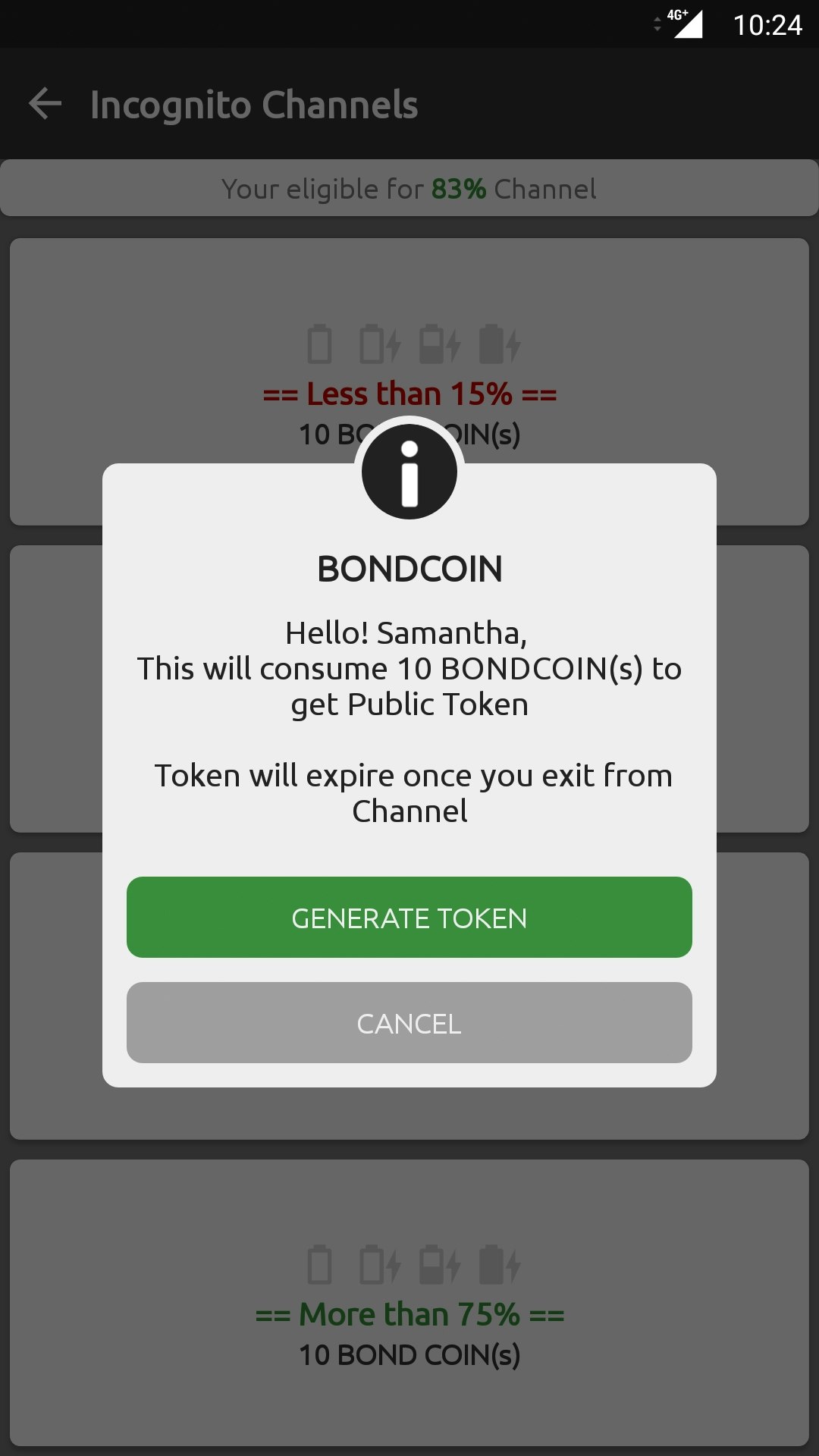 Battery Bond | Chat Incognito - BONDCOIN [BETA] gallery image