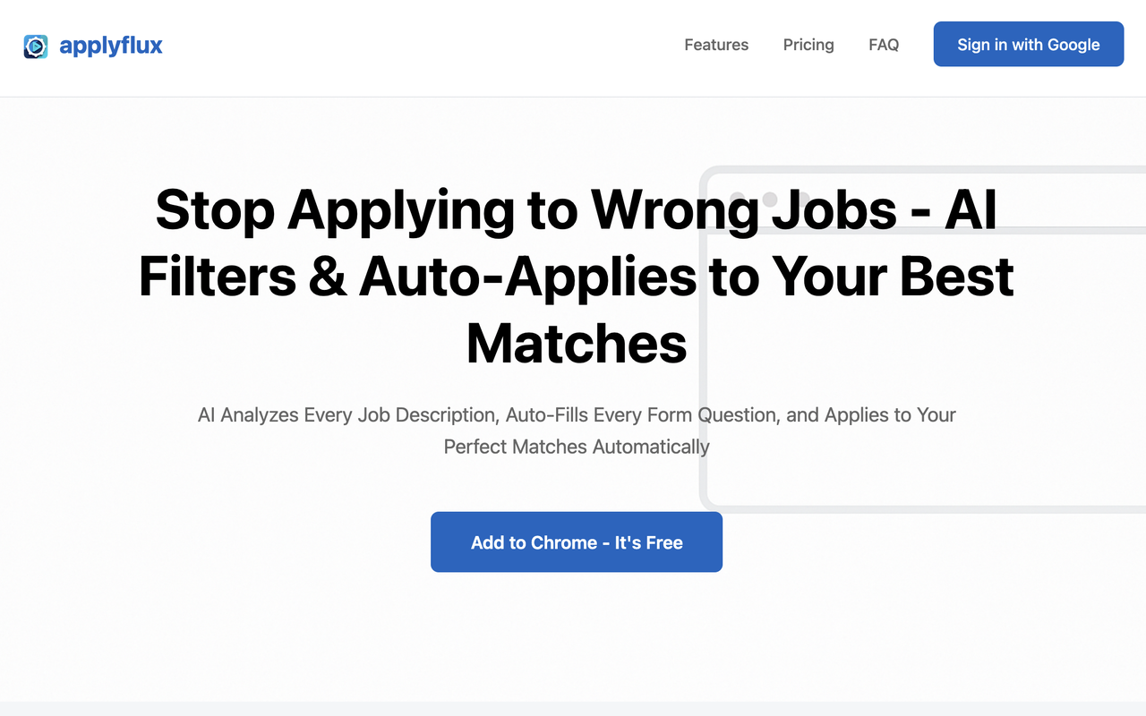 Applyflux - Main product screenshot demonstrating key features and user interface