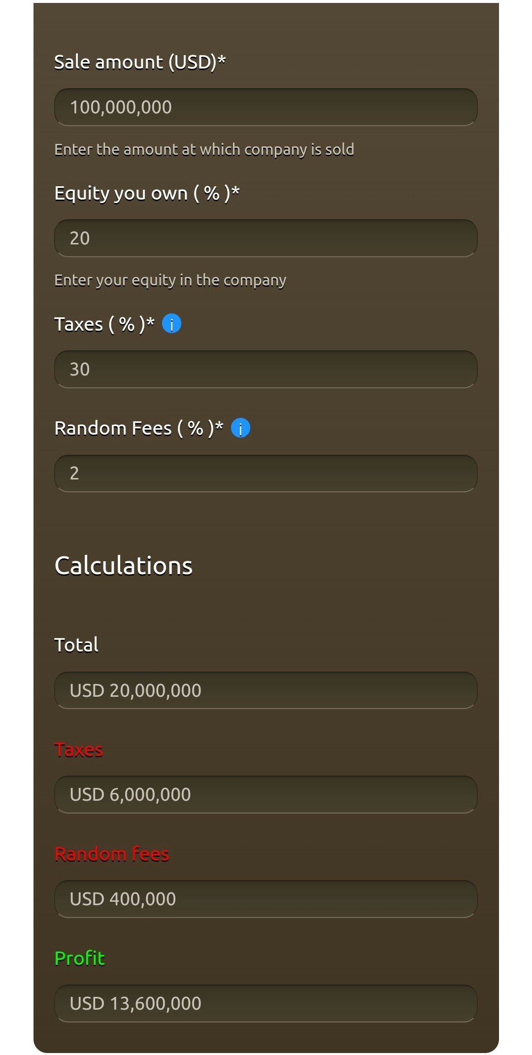 Company Buyout Calculator gallery image
