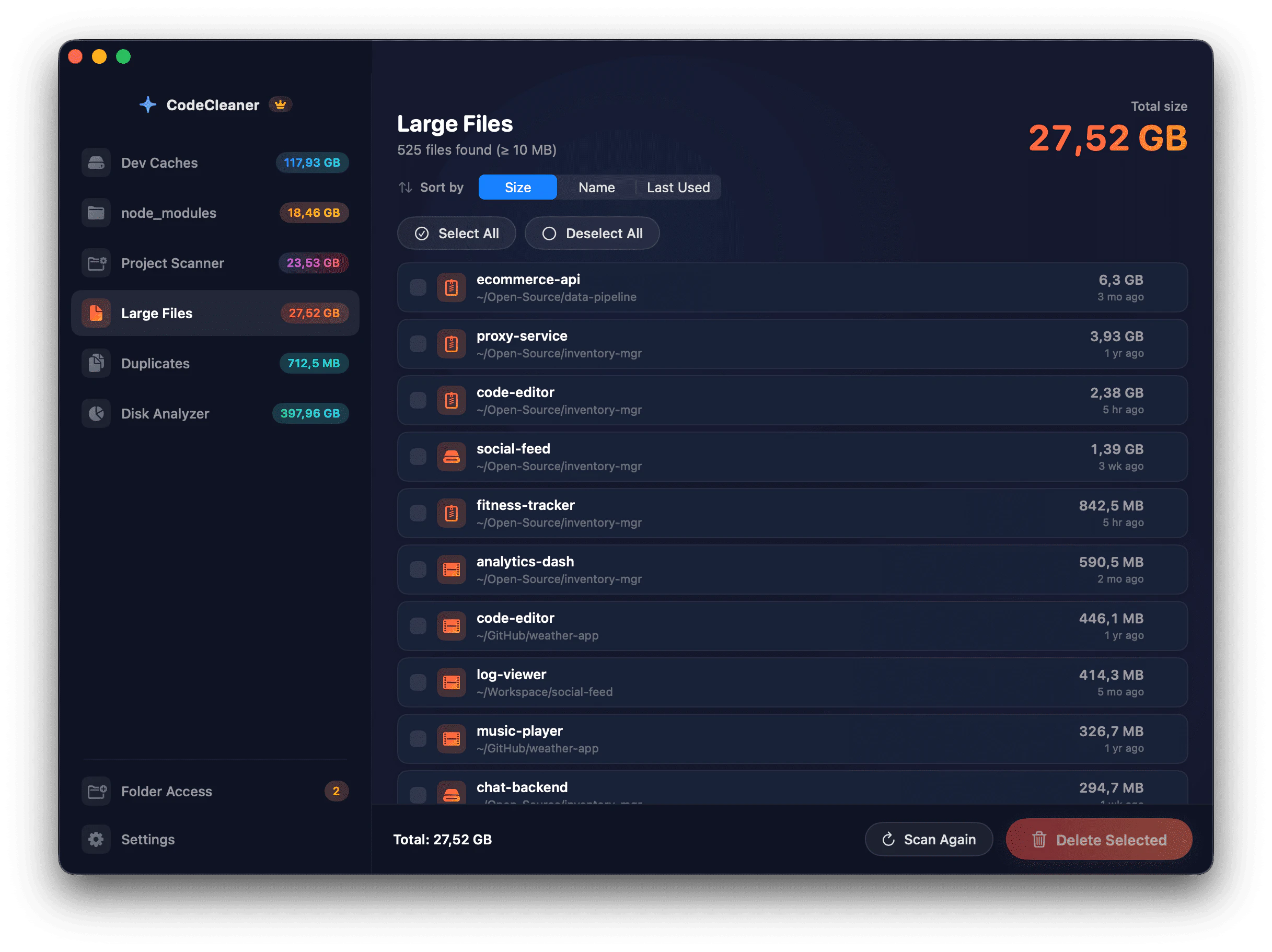 CodeCleaner – Cleanup for Developer Macs screenshot 4