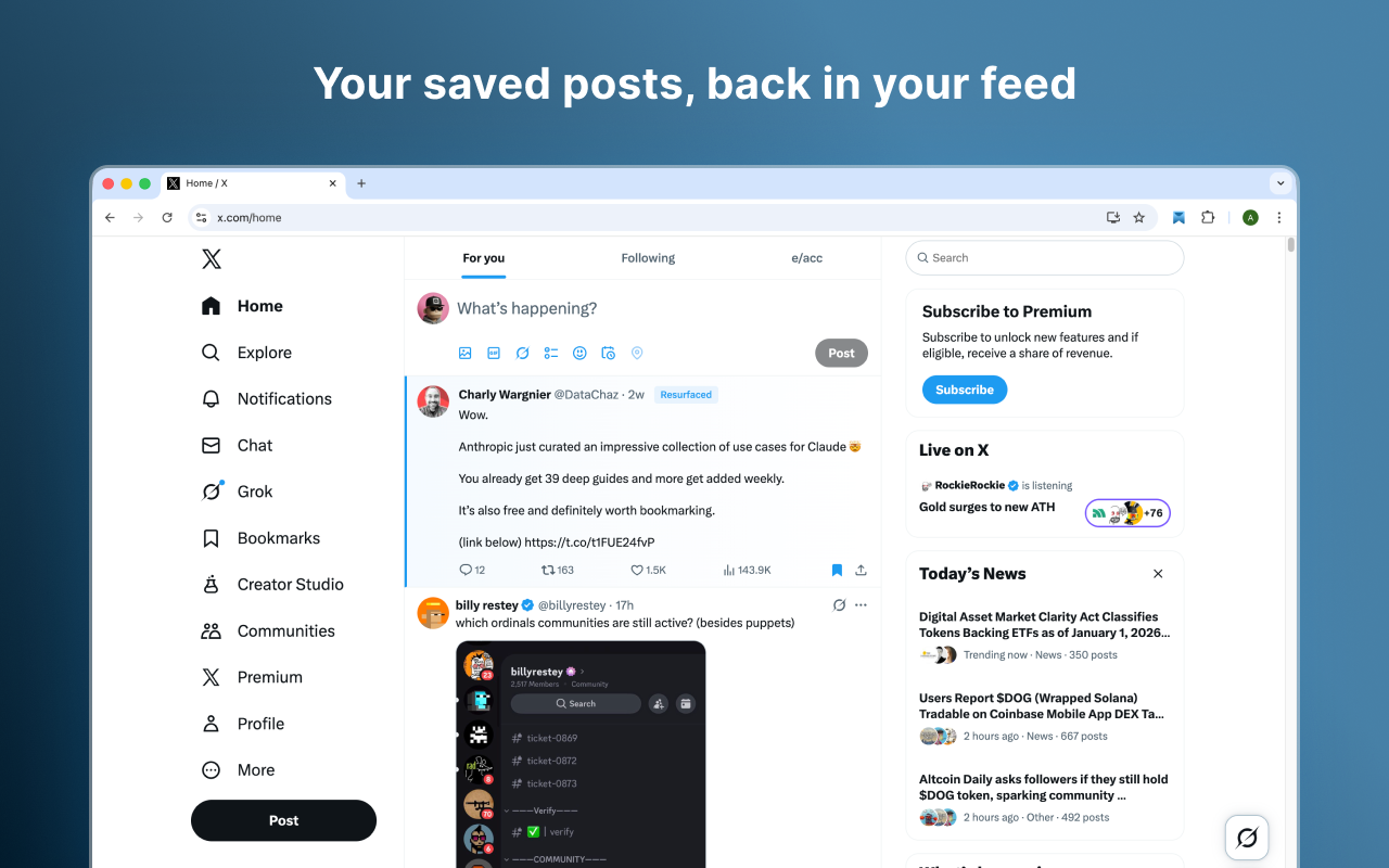 X Bookmark Resurfacer gallery image