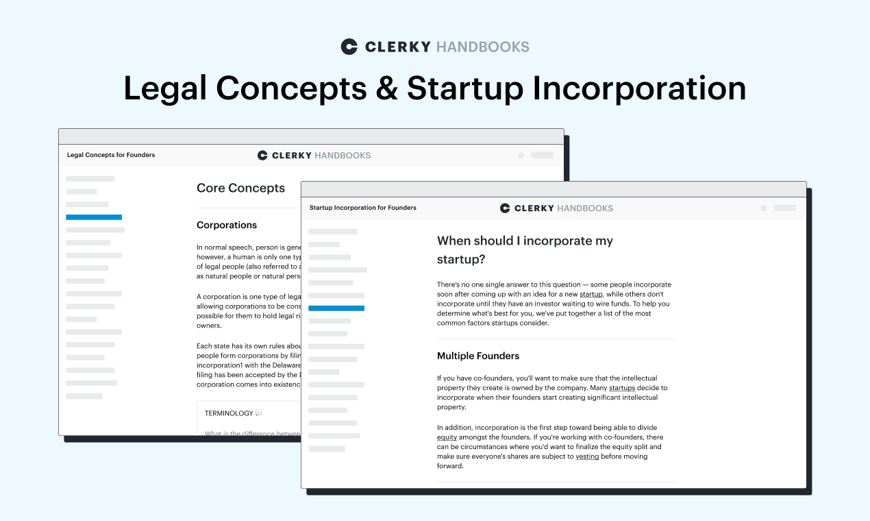 startuptile Clerky Handbooks for Startup Founders-Concise handbooks for founders written by startup attorneys