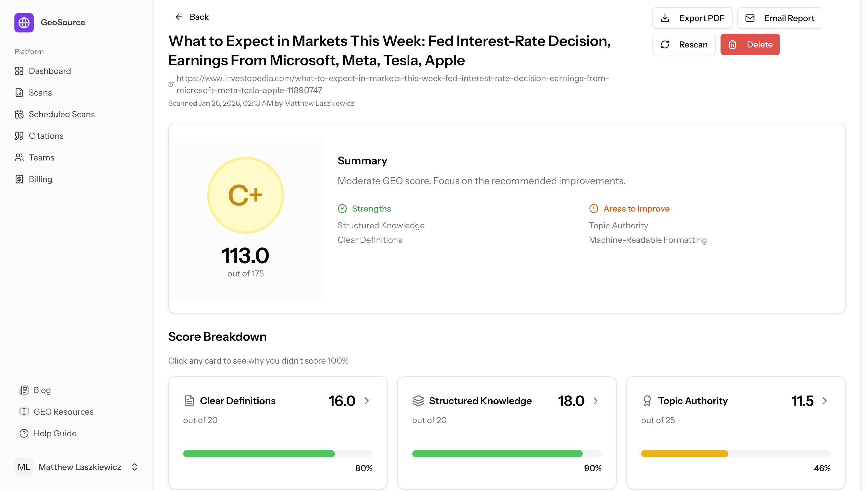 GeoSource.ai - Screenshot 2 showing product features and functionality