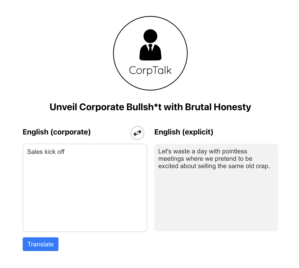 Corptalk - 잔인한 정직으로 기업 헛소리를 공개하십시오 미디어 2