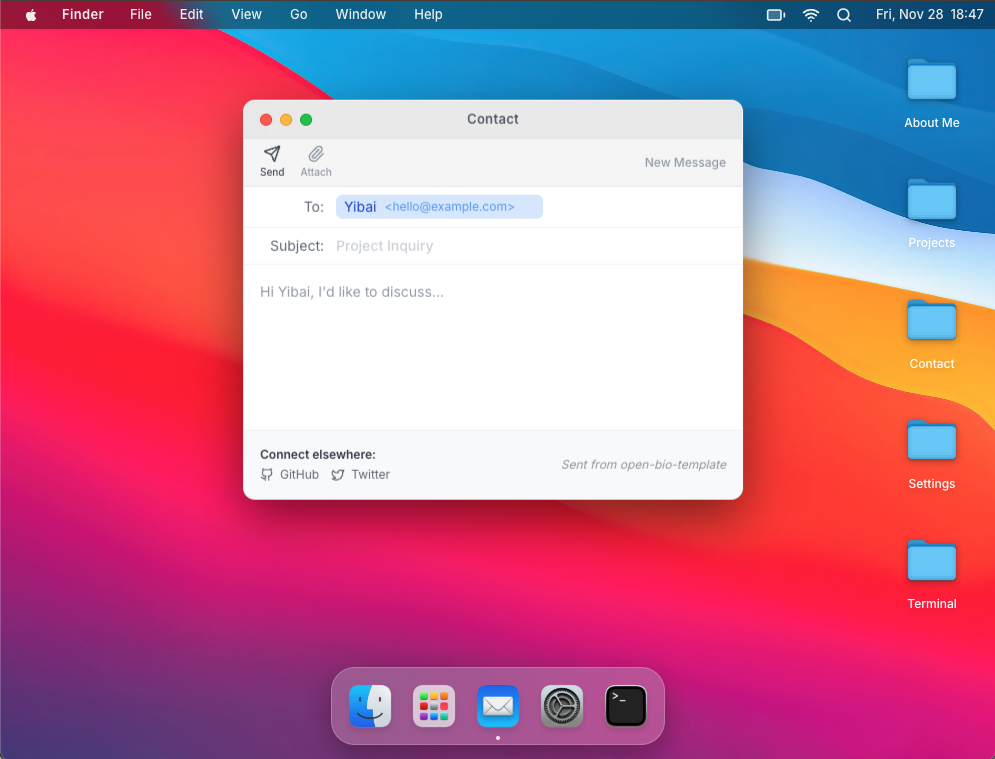 Open Bio Template - Screenshot 4 showing product features and functionality