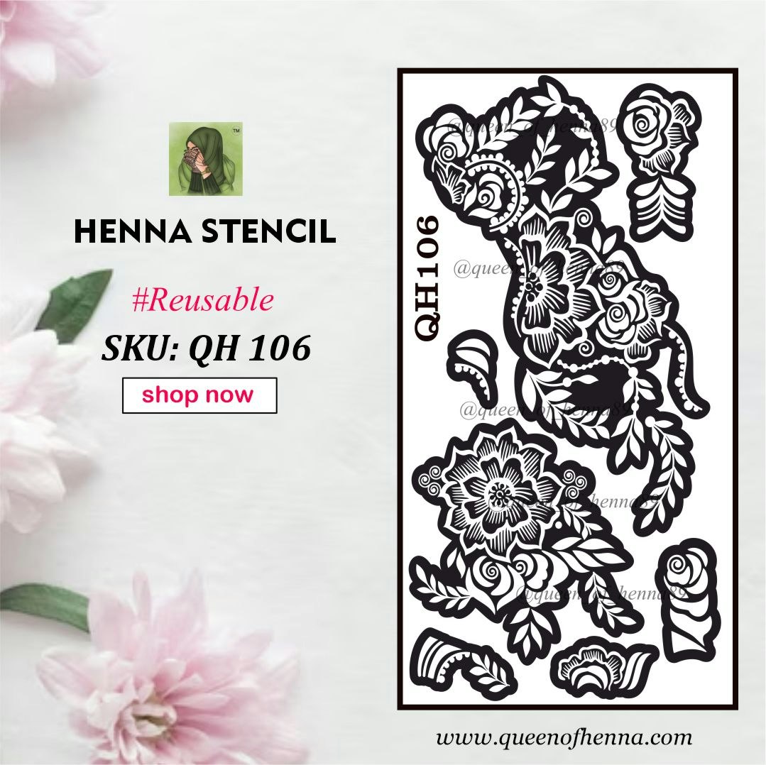 Herbruikbare henna stencil |Mehendi tattoo - Mehndi -sticker, kant -en -klare mehndi media 5
