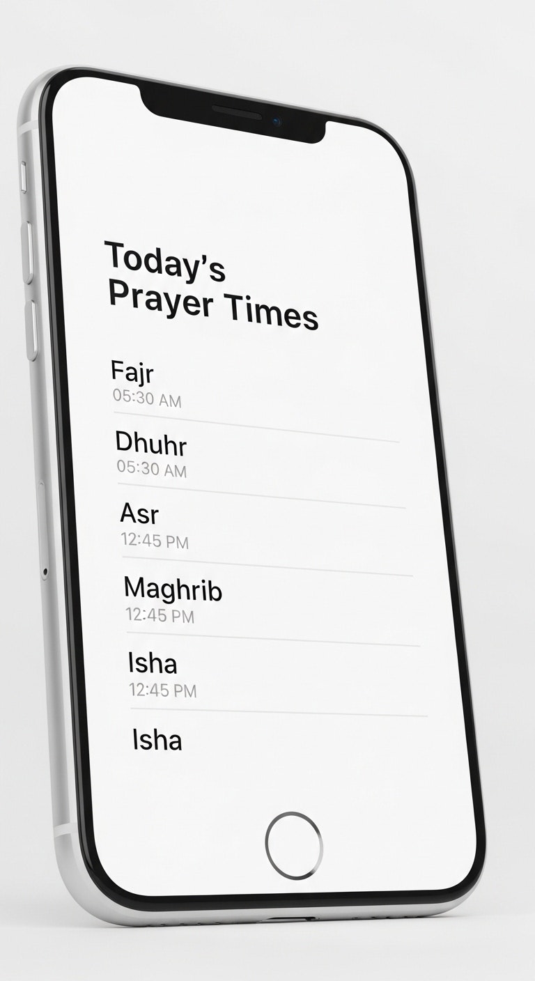 Islamic Prayer Times - Main product screenshot demonstrating key features and user interface