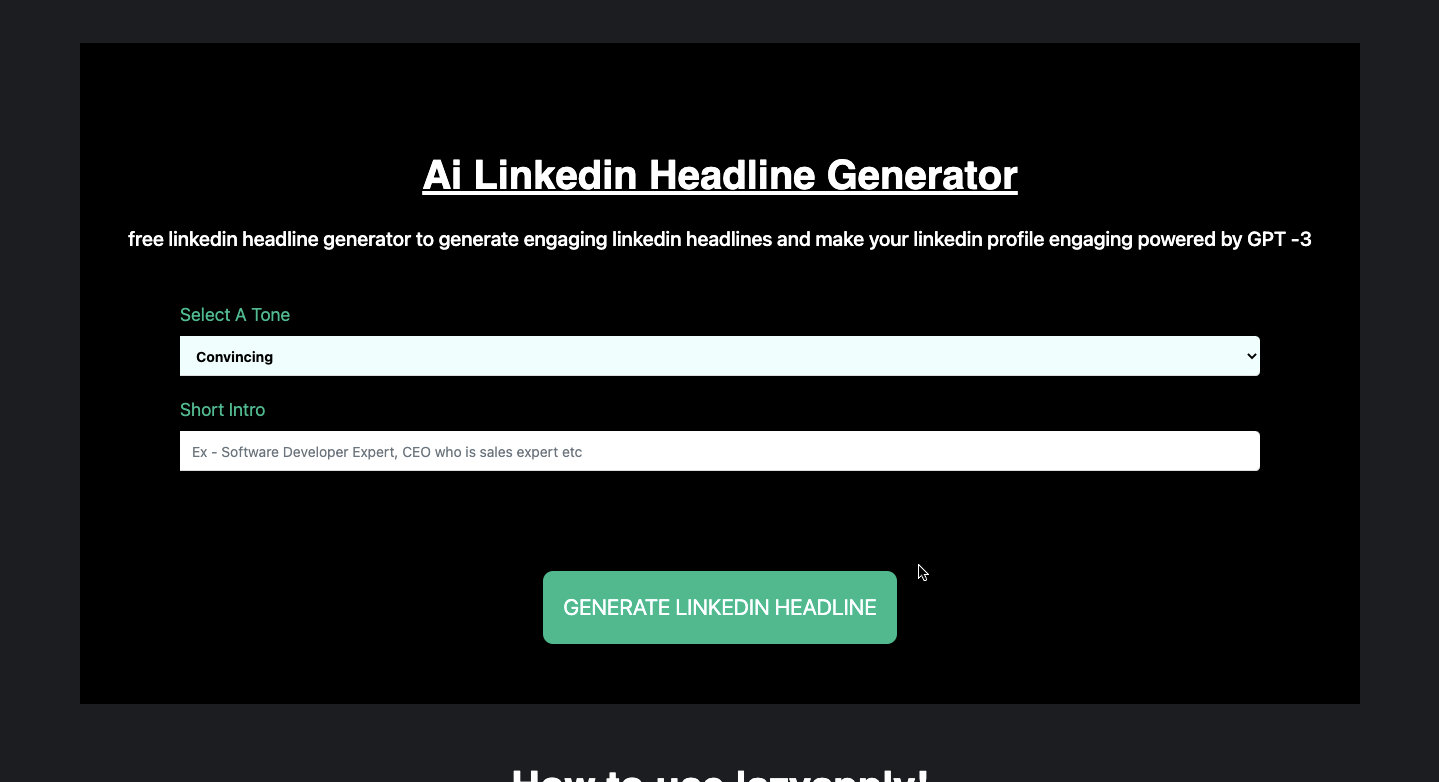 LinkedIn Headline Generator - Genereer een nieuwe kop met behulp van AI media 2