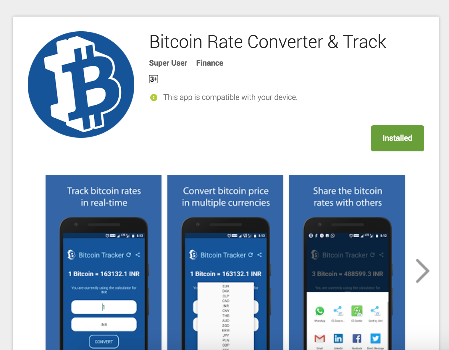 Bitcoin Rate Converter & Tracker gallery image