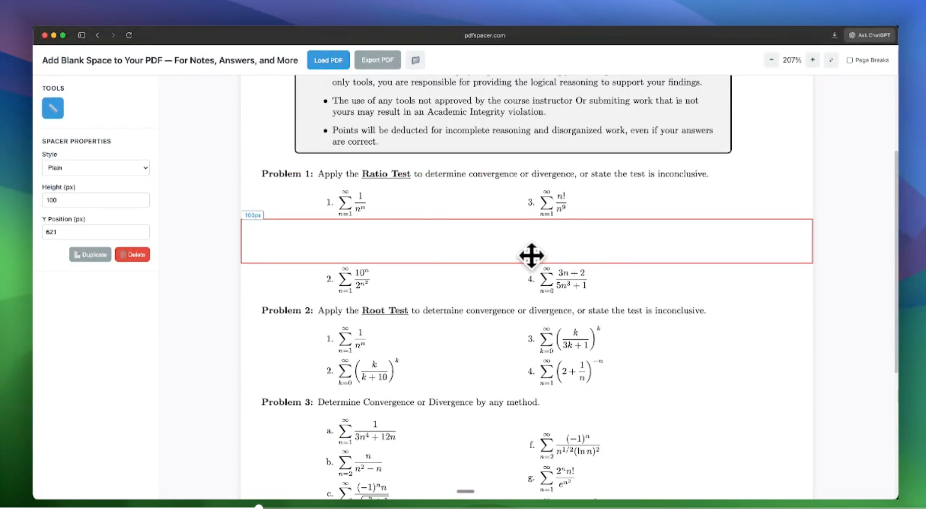 PDFSpacer - Main product screenshot demonstrating key features and user interface