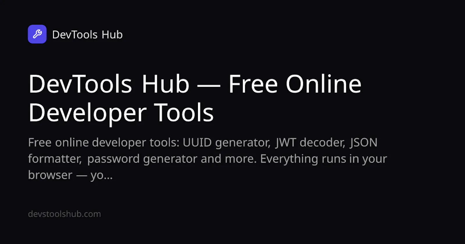 DevTools Hub screenshot 1