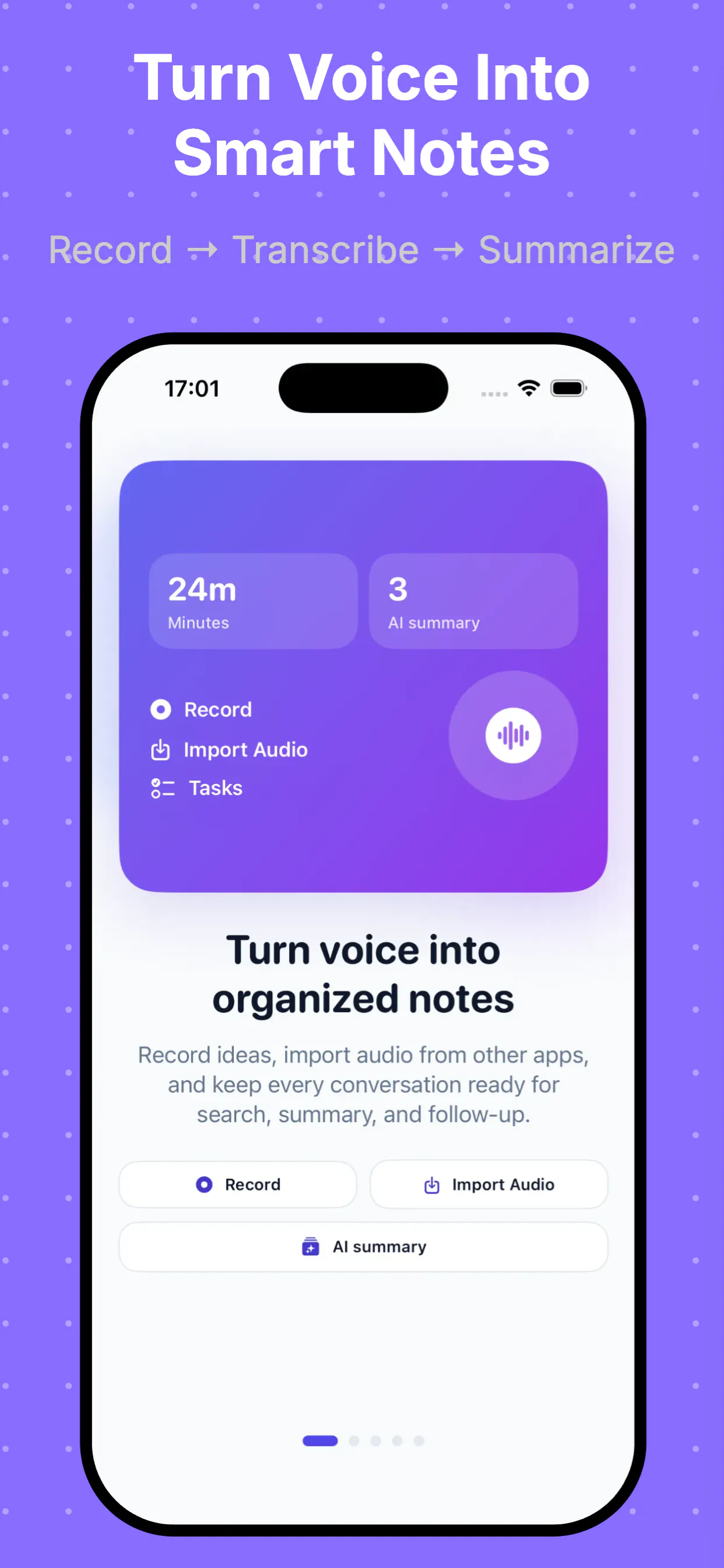 Banner del producto Voicely - Voice to Notes AI