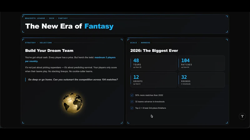 $BRACKETS Fantasy League screenshot 1 (video preview)