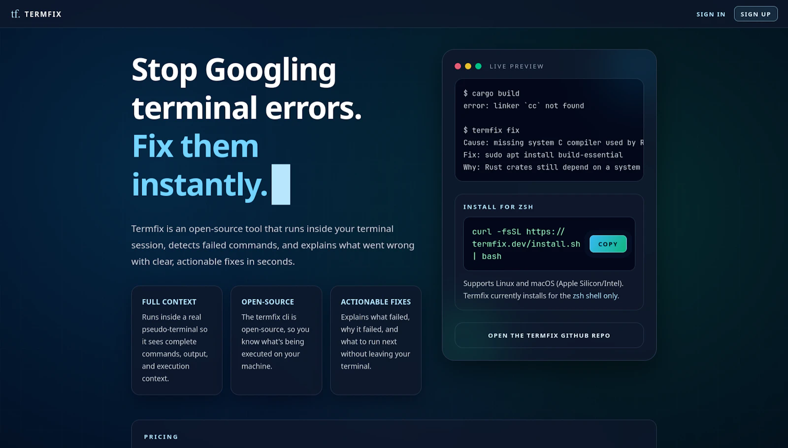 Termfix screenshot 1