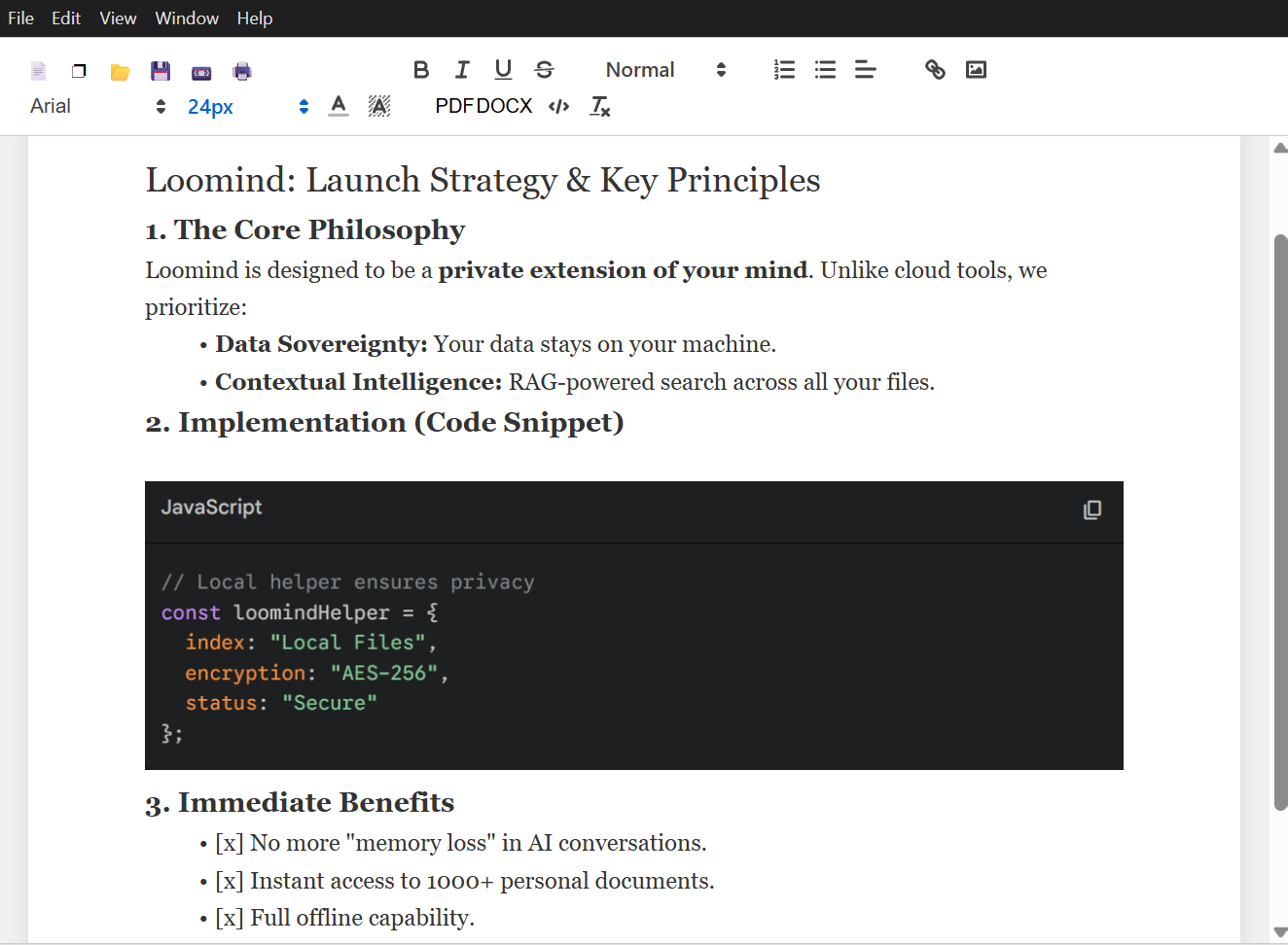 Loomind - Screenshot 2 showing product features and functionality