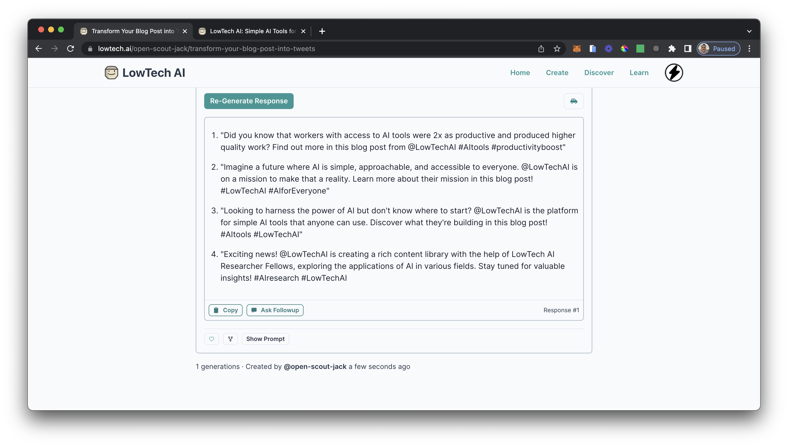 LowTech AI gallery image