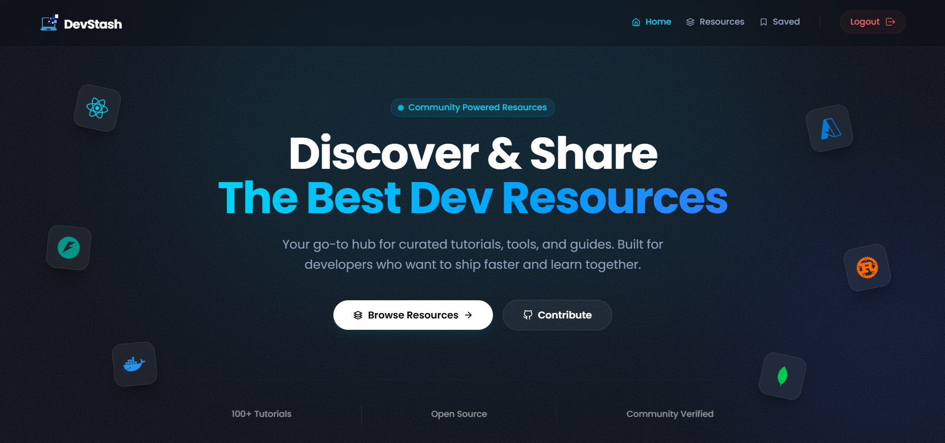 DevStash - Main product screenshot demonstrating key features and user interface