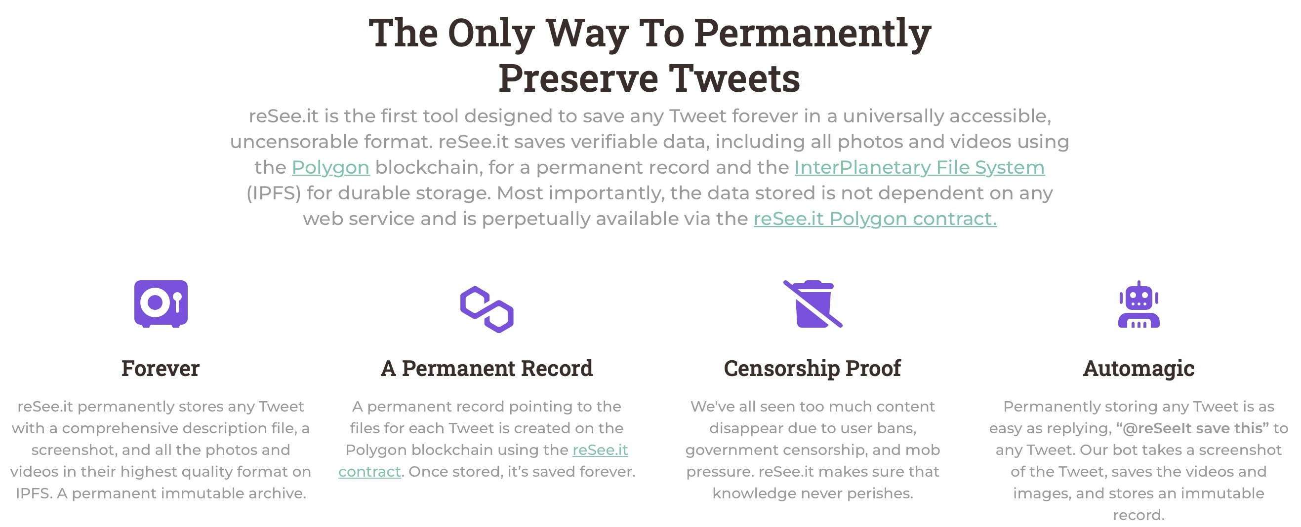 Média reSee.it - Stockez en permanence n'importe quel tweet avec Polygon et IPFS 3