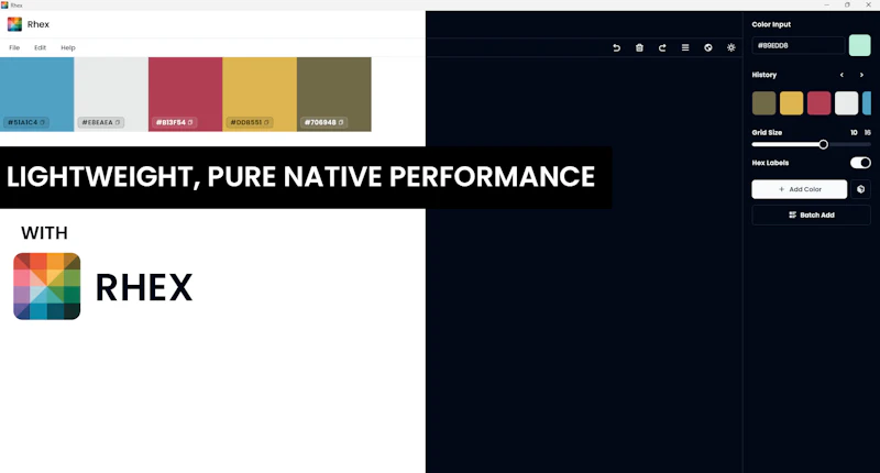 Rhex: HEX & RGB Editor screenshot 2