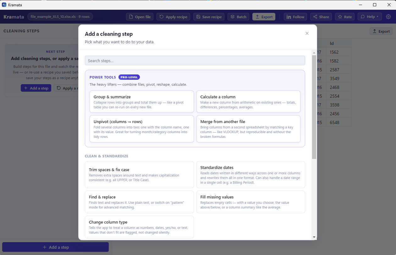 Turn spreadsheets into recipes gallery image