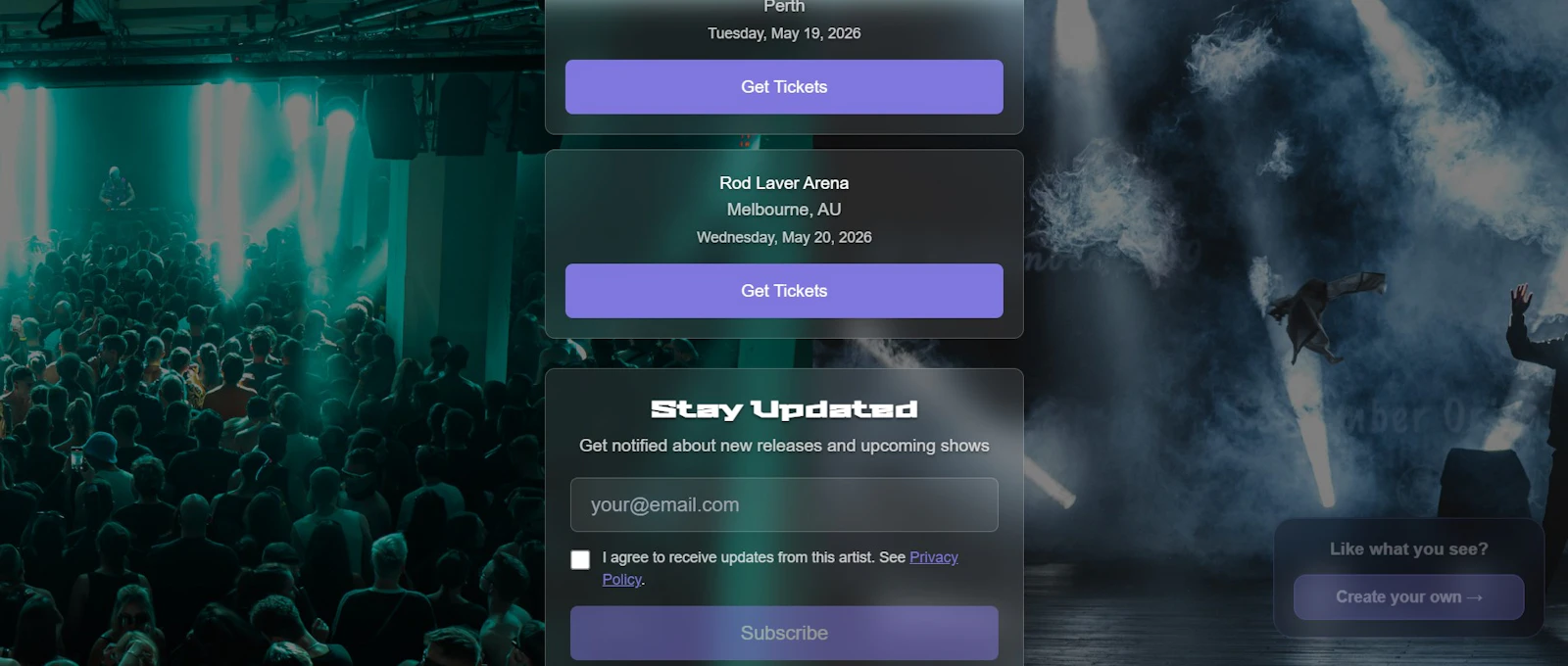 Gigpage screenshot 5