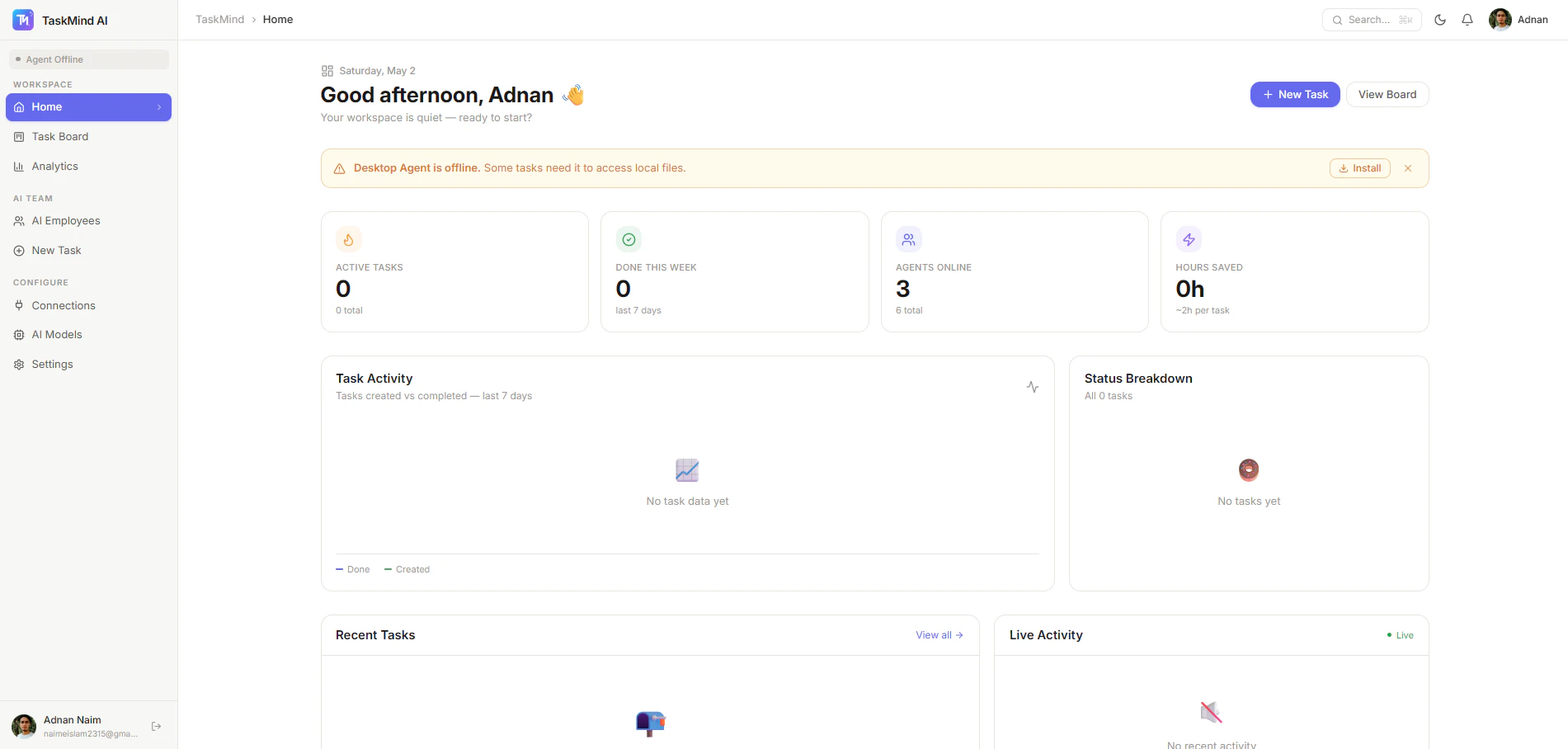 TaskMind: Your AI Productivity Employee screenshot 1