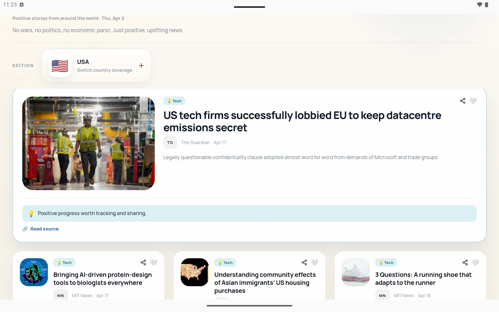 BrightNews screenshot 1