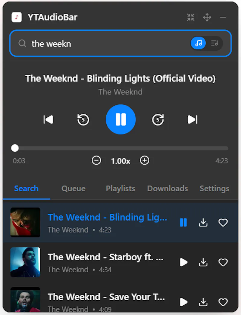 YTAudioBar screenshot 5