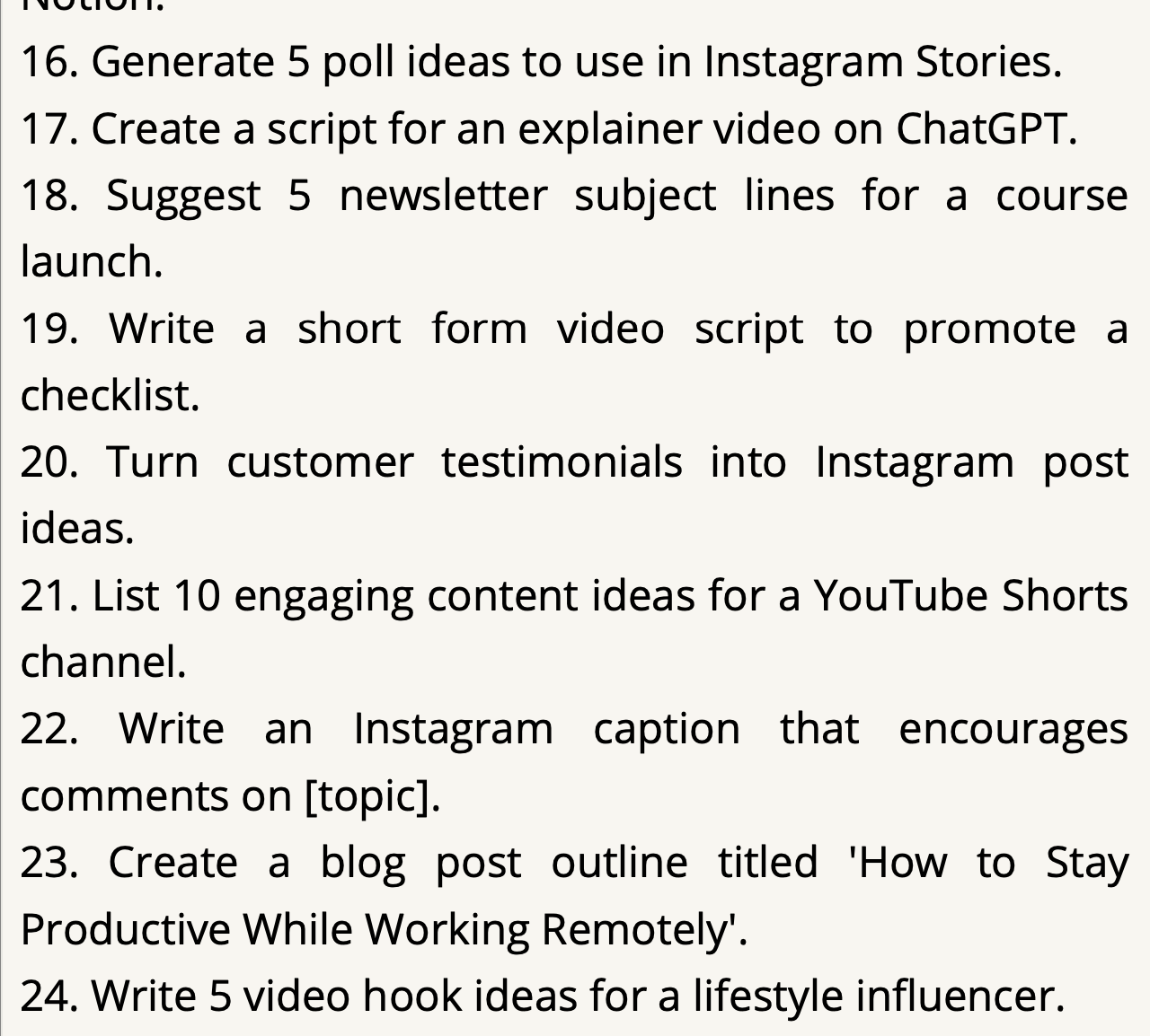 I migliori suggerimenti per il creatore di contenuti - chatgpt media 2