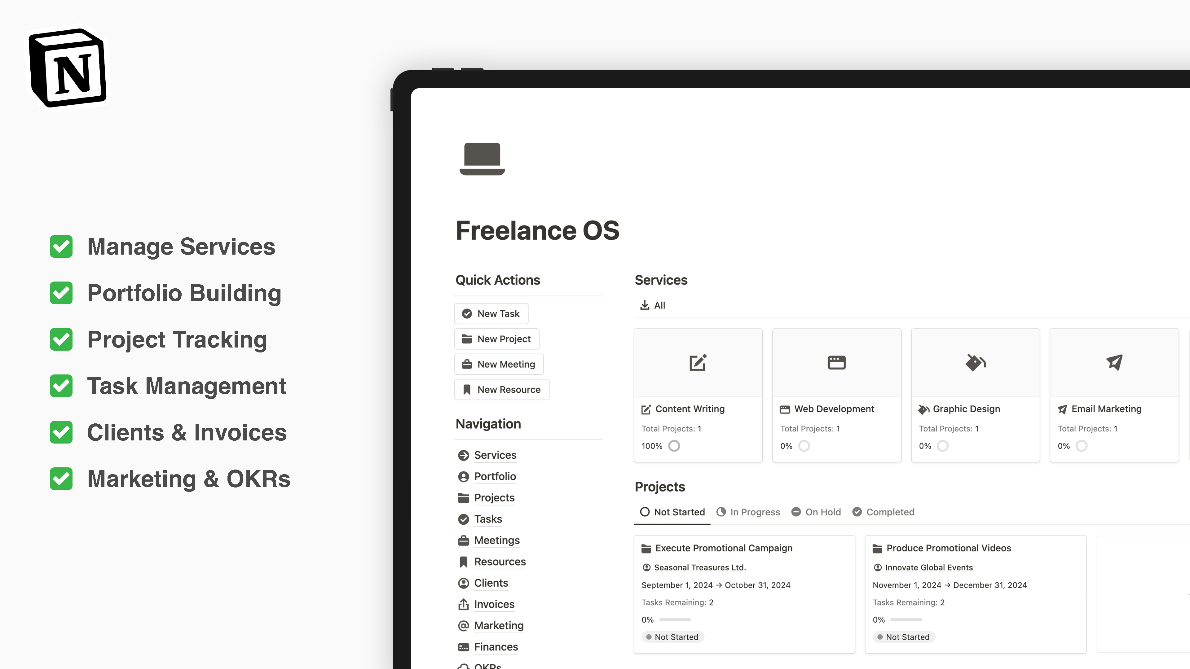 Notion Freelance OS gallery image