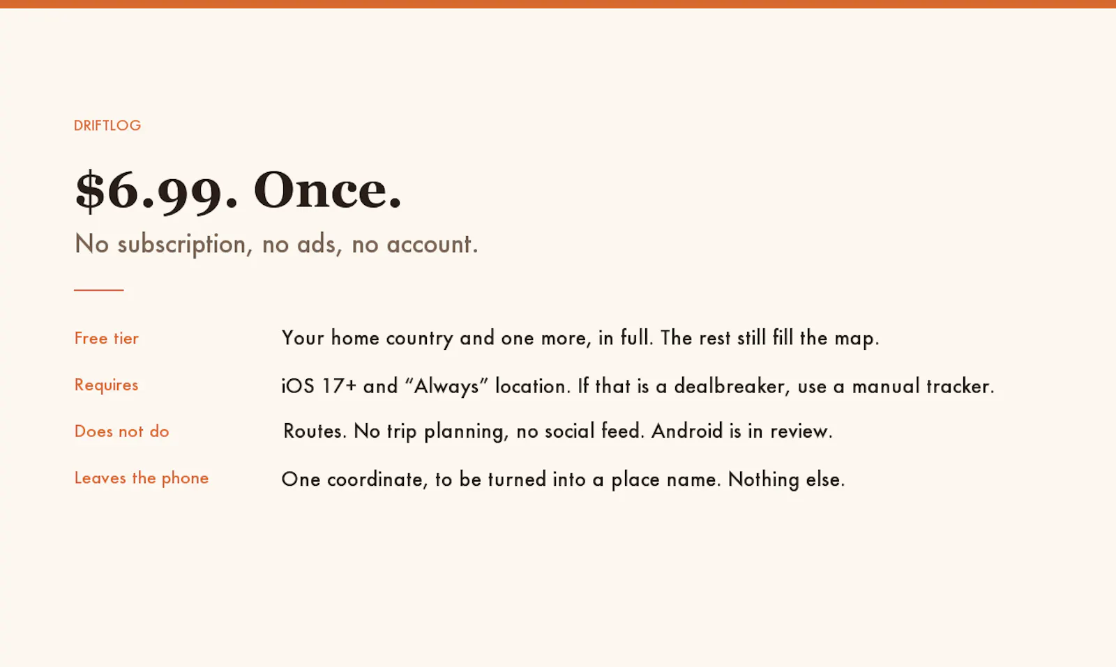 Driftlog screenshot 2