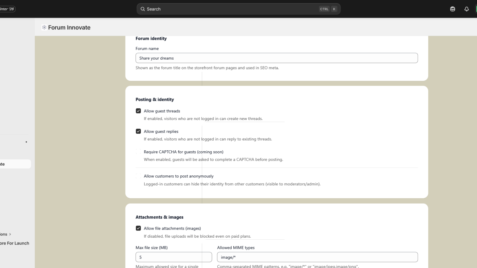 Forum Innovate – Free Plan Shopify Forum - Screenshot 3 showing product features and functionality