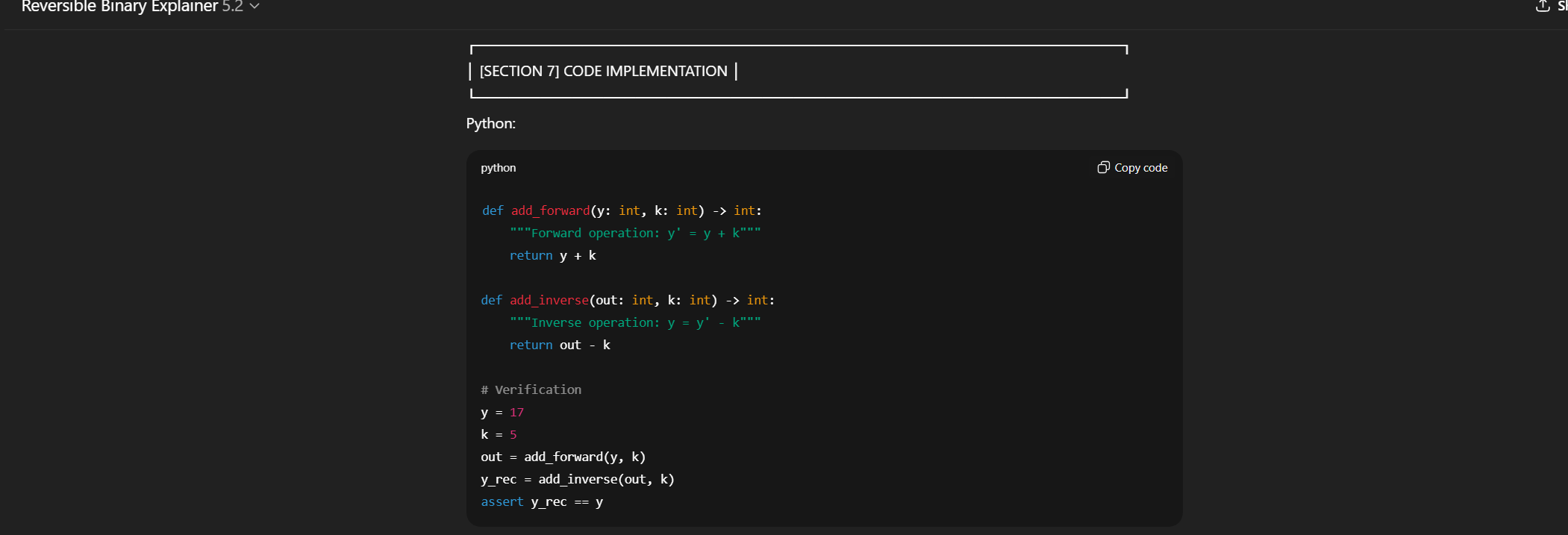 Reversible Binary Explainer V2 gallery image