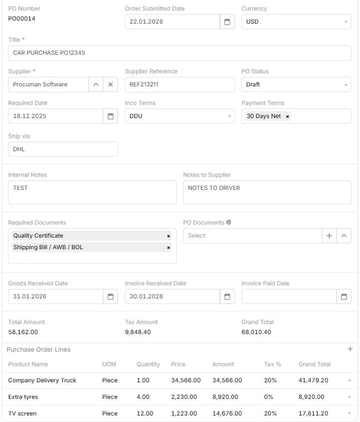 Procuman Community Edition - Screenshot 3 showing product features and functionality